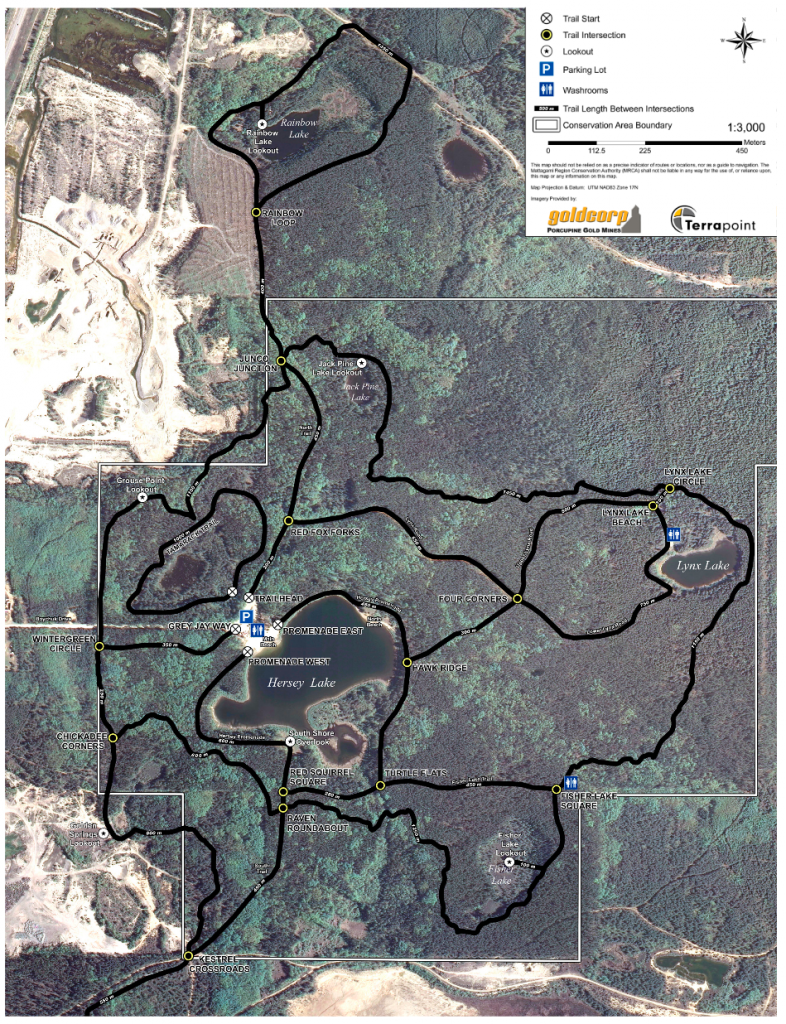 Hersey Lake trail network map