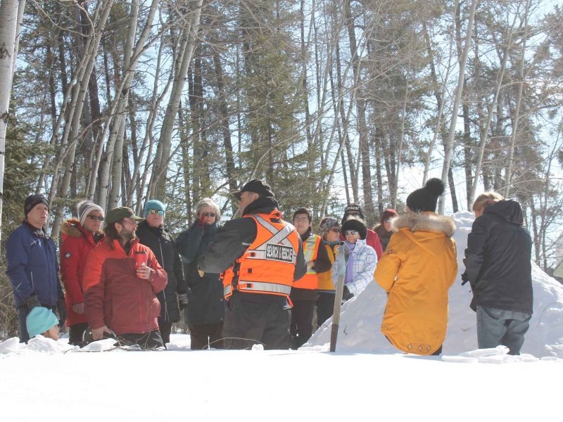 Search and Rescue presentation at winter hiking day