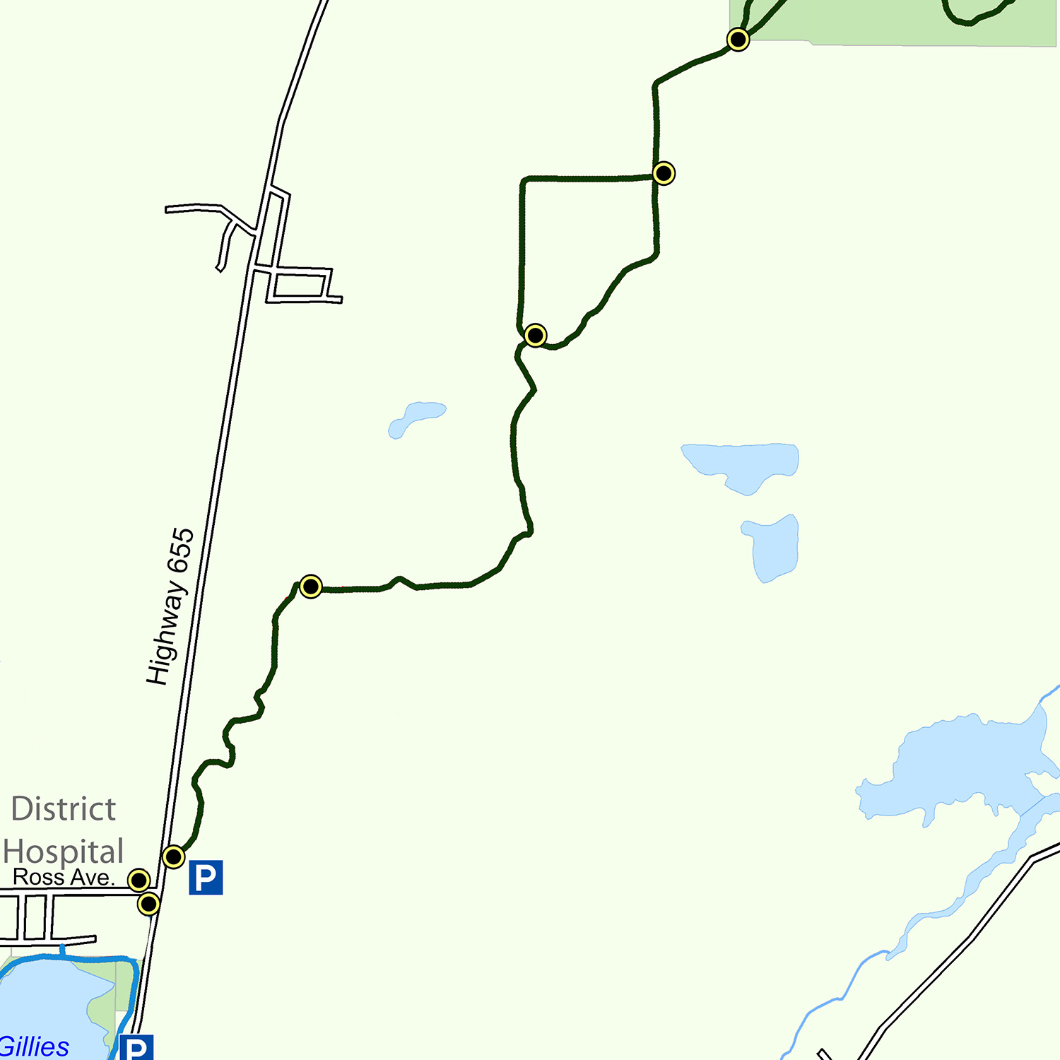 Map of the Golden Springs Trail
