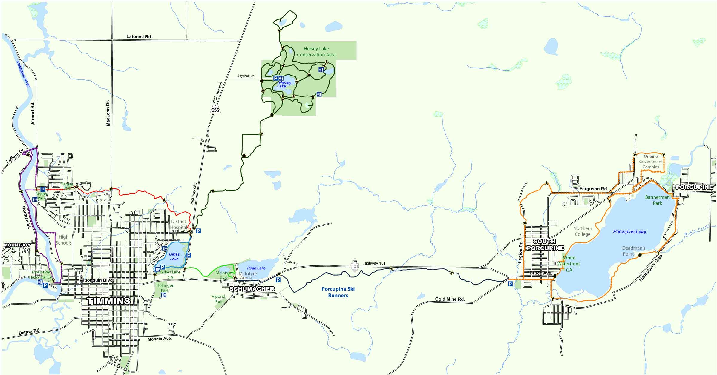 map of MRCA trails