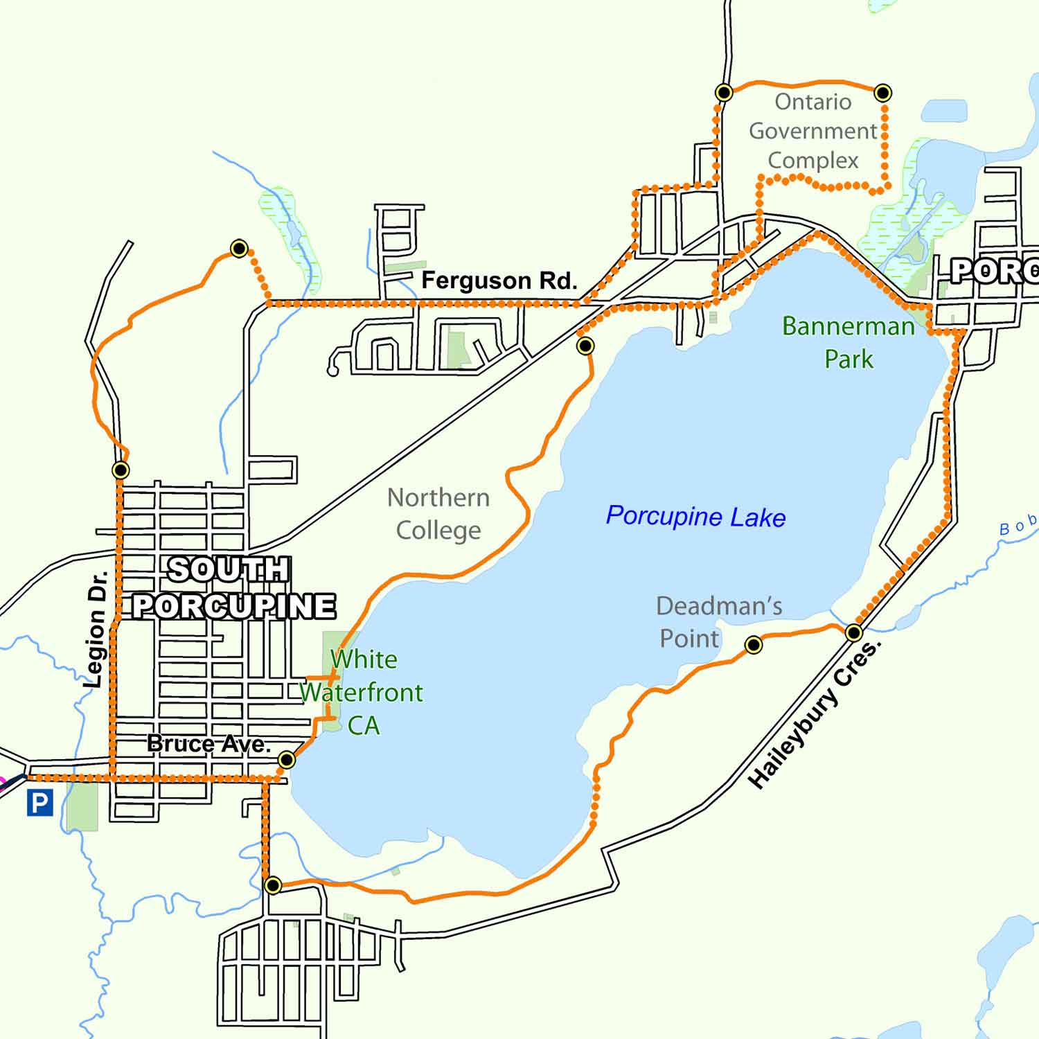 Map of the Bart Thomson Trail