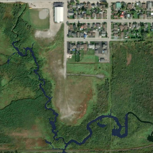 Aerial view of existing Porcupine River